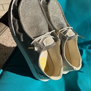 Hey Dude Women's Glitter Sneakers - goldfish